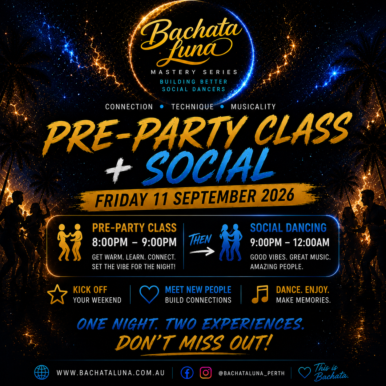 Friday pre party class and social